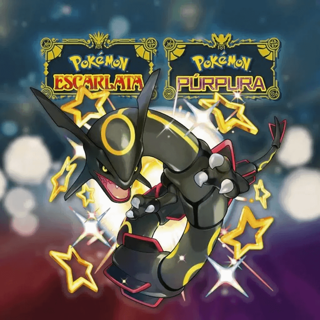 ¡Rayquaza shiny gratis disponible próximamente en Pokémon Escarlata y Violeta!